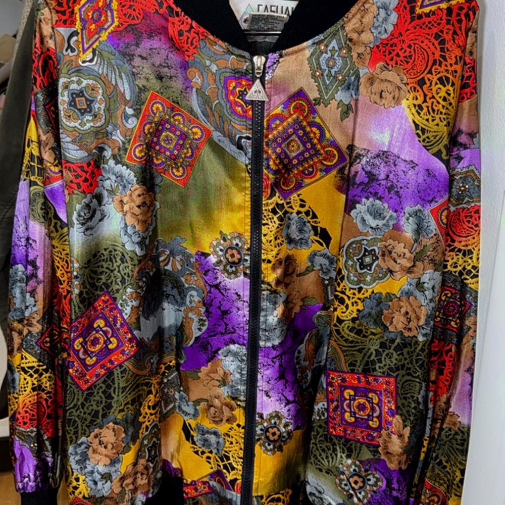 Casual Women's Vibrant Multicolor Bomber Jacket
